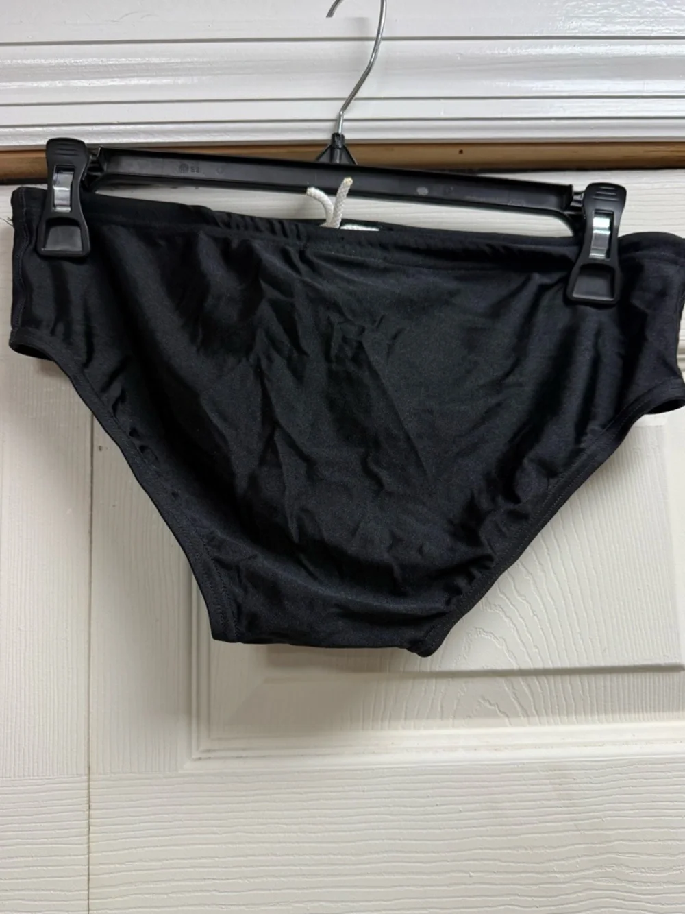 Speedo Black Men's Swim Briefs with White Logo 34 NWT - Picture 2 of 3